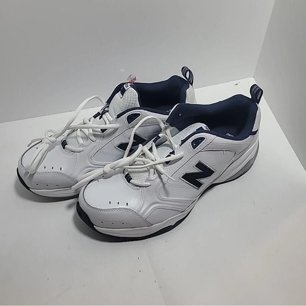 New Balance Men's White and Navy Sneakers